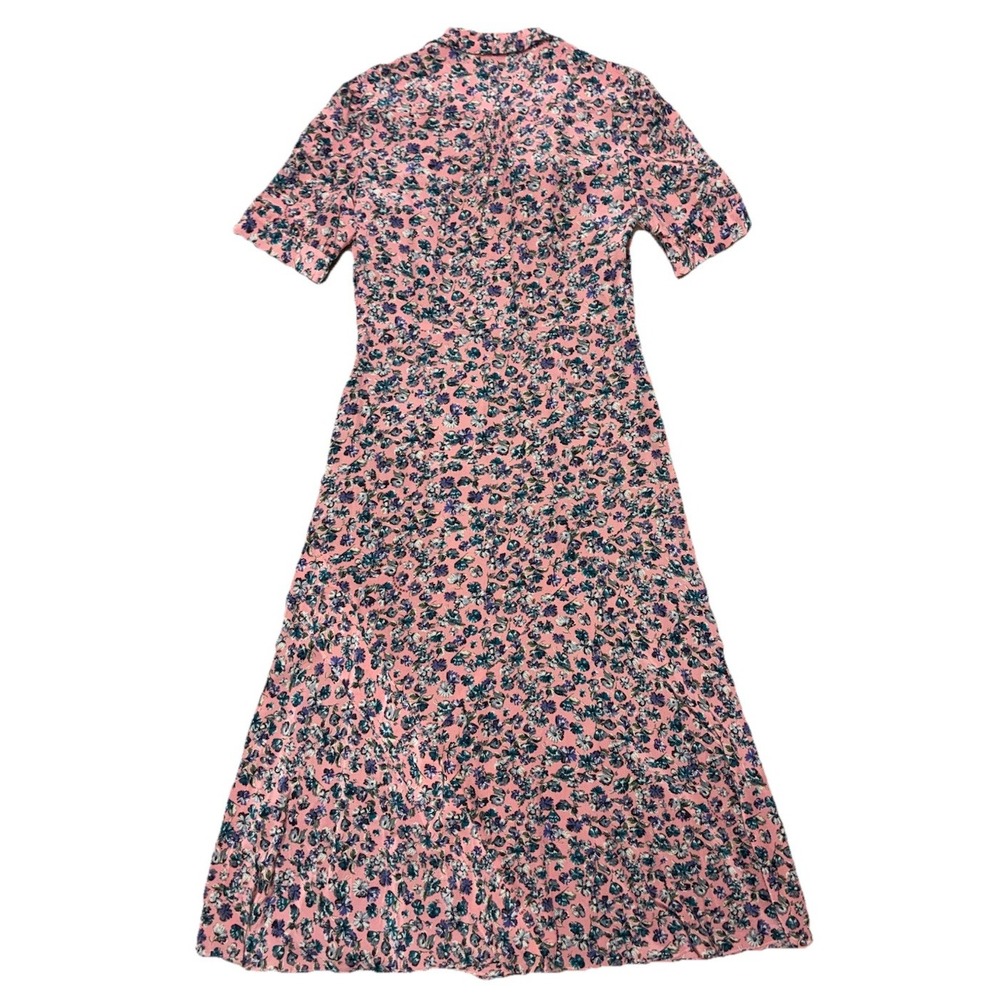 Burberry Dress Women's 8 Pale Rose Silk Floral Midi Boho Cottagecore Prairie NEW - Picture 3 of 16